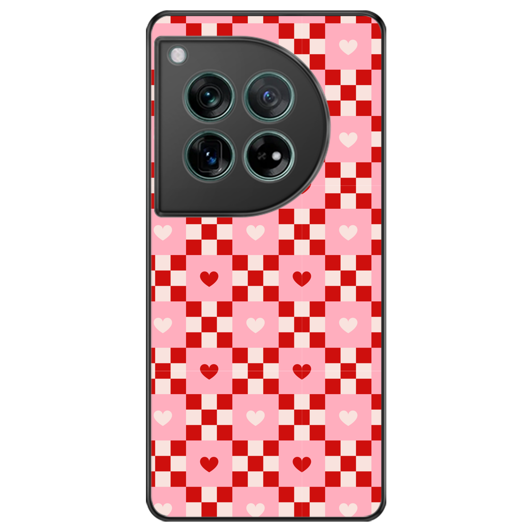 Cherry Hearts Gingham Phone Case | Winky Cats