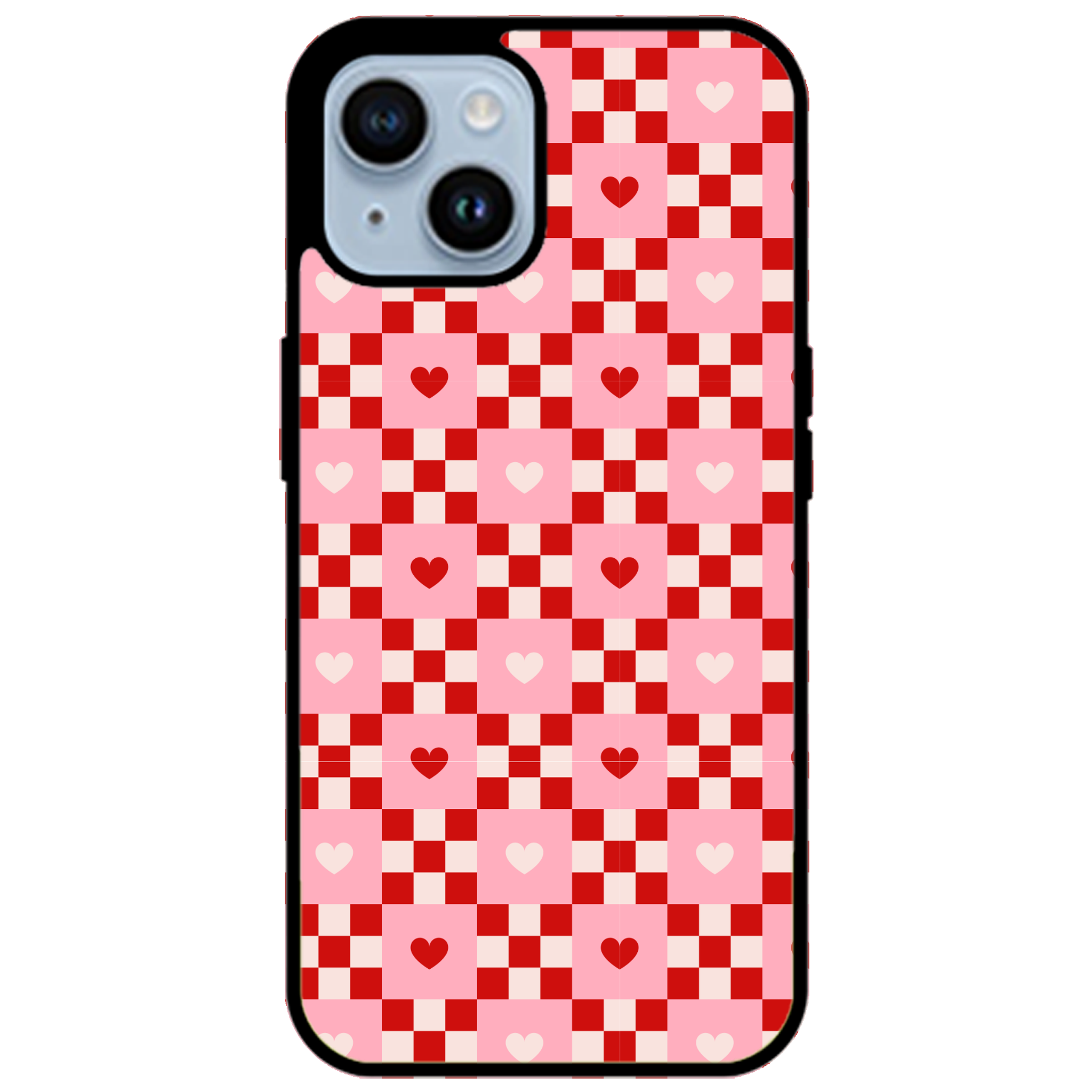 Cherry Hearts Gingham Phone Case | Winky Cats