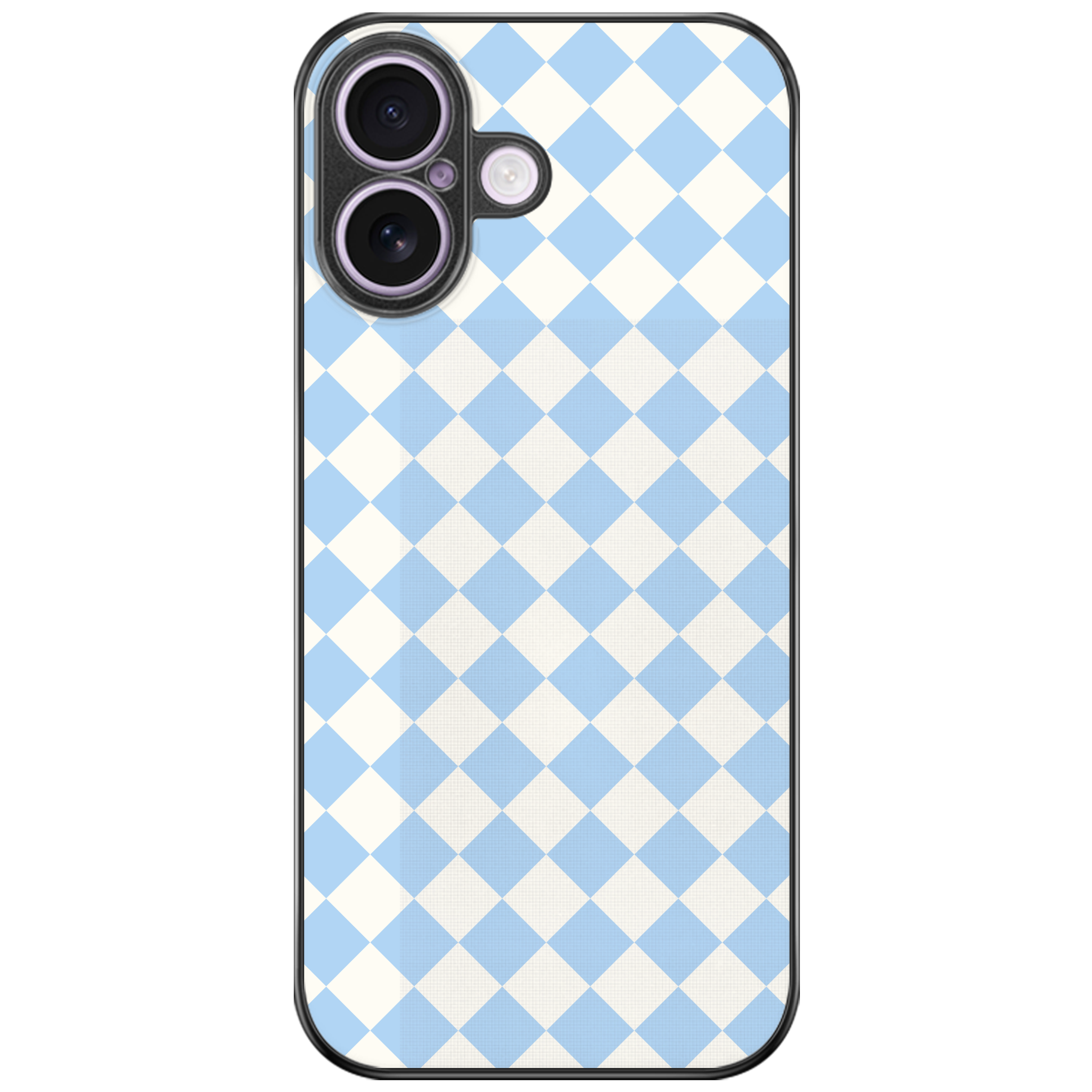 Blue and White Checkers Glossy Phone Case | Winky Cats