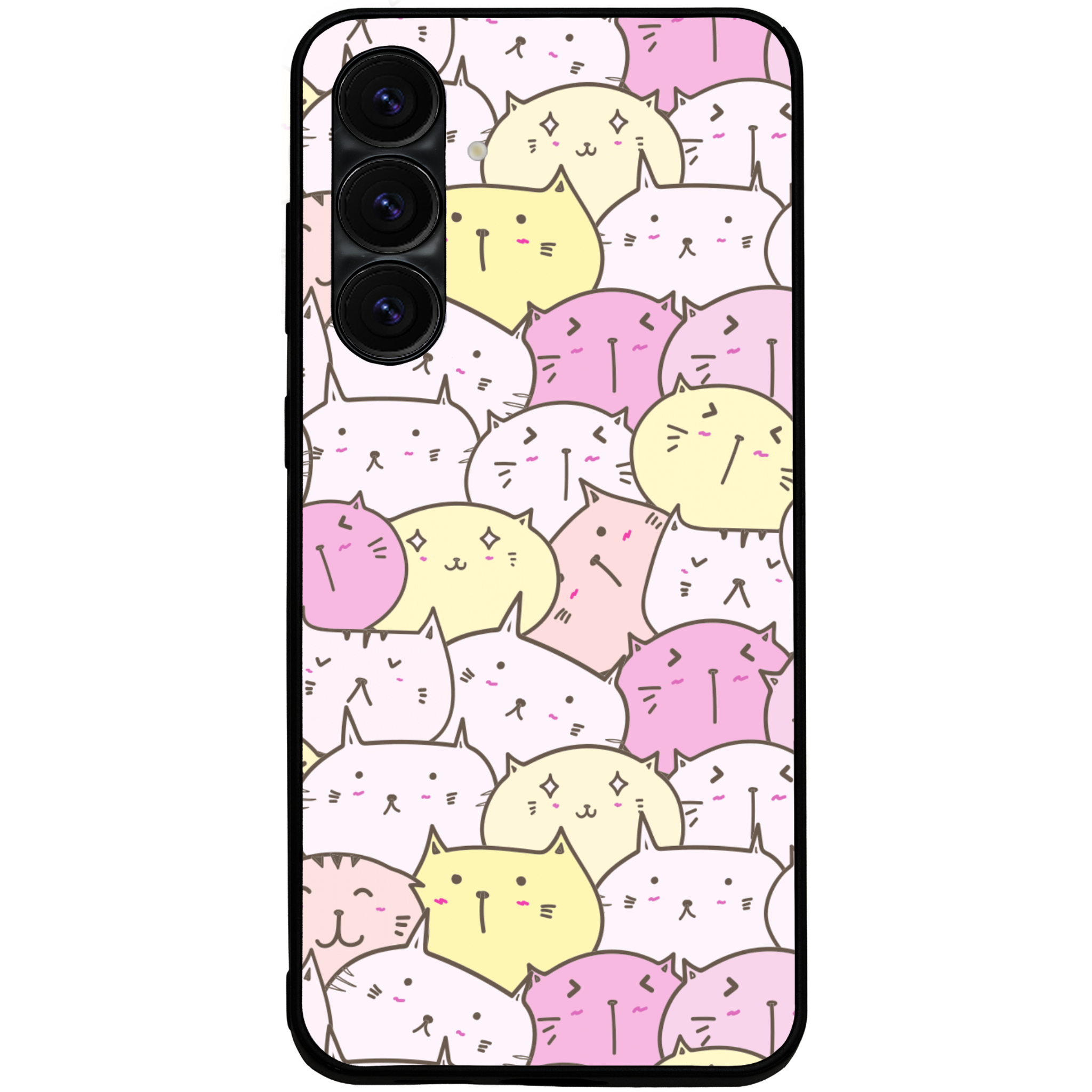 Pastel Cat Pile Glossy Phone Case | Winky Cats