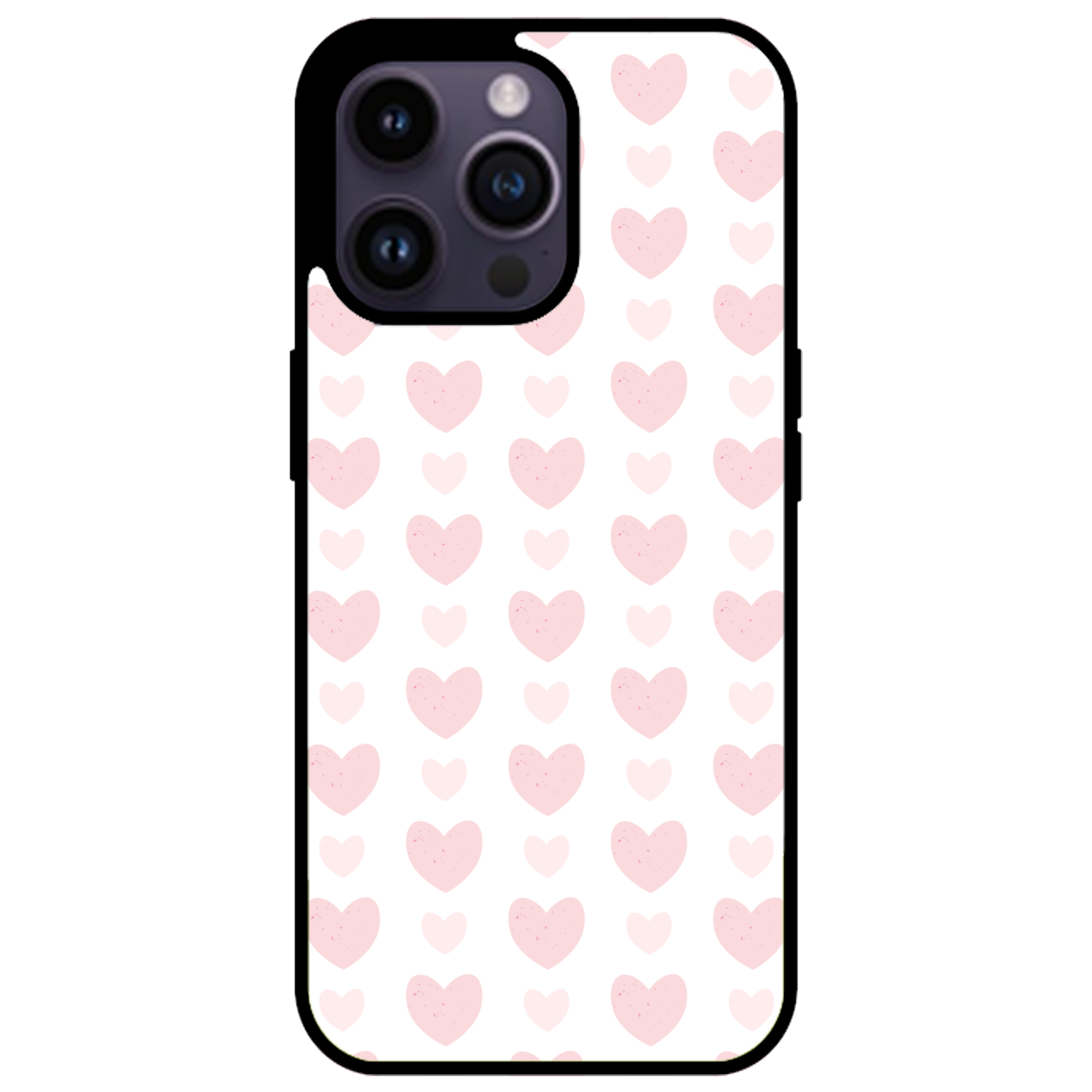 Blush Heart Grid Glossy Phone Case | Winky Cats
