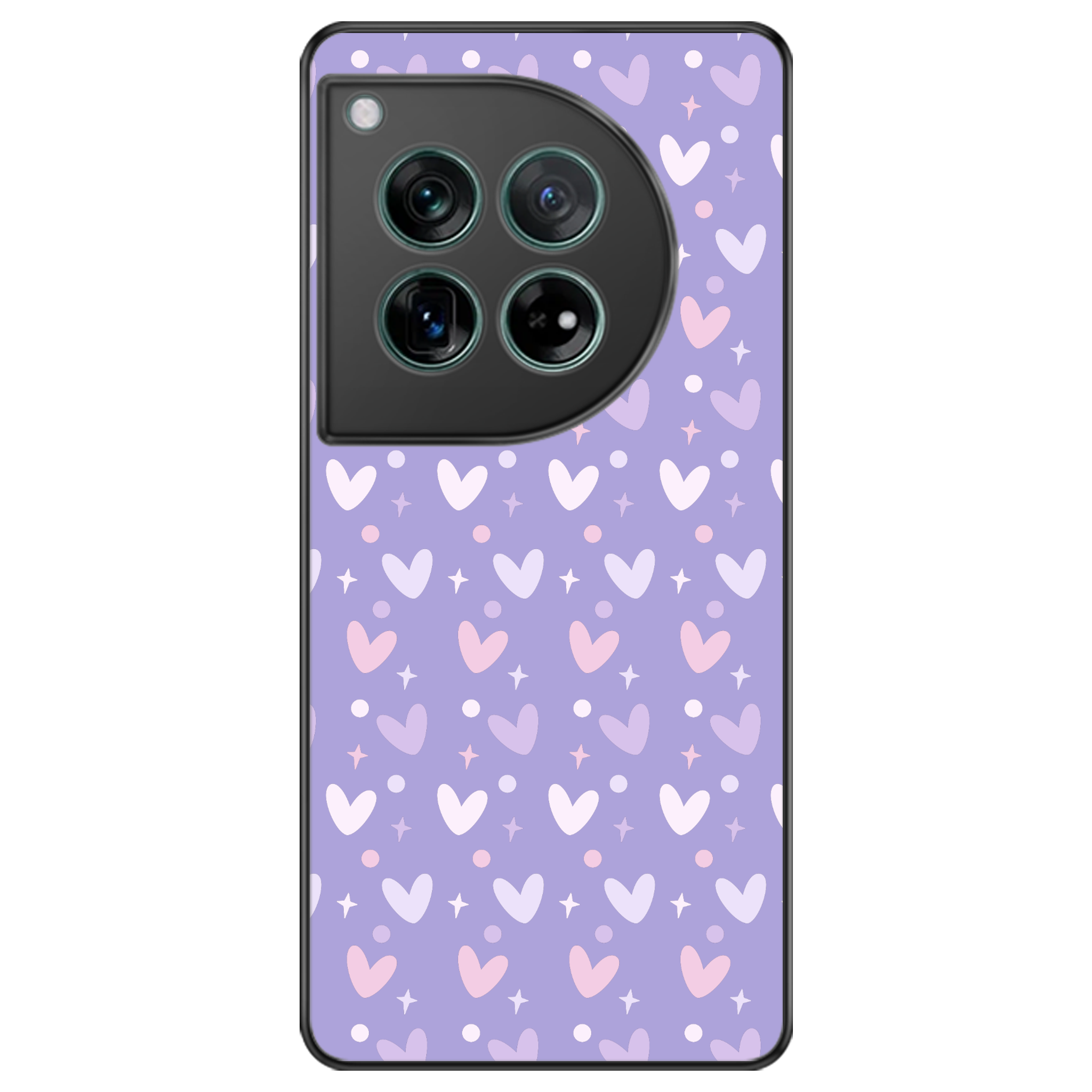 Lilac Heart Confetti Glossy Phone Case | Winky Cats