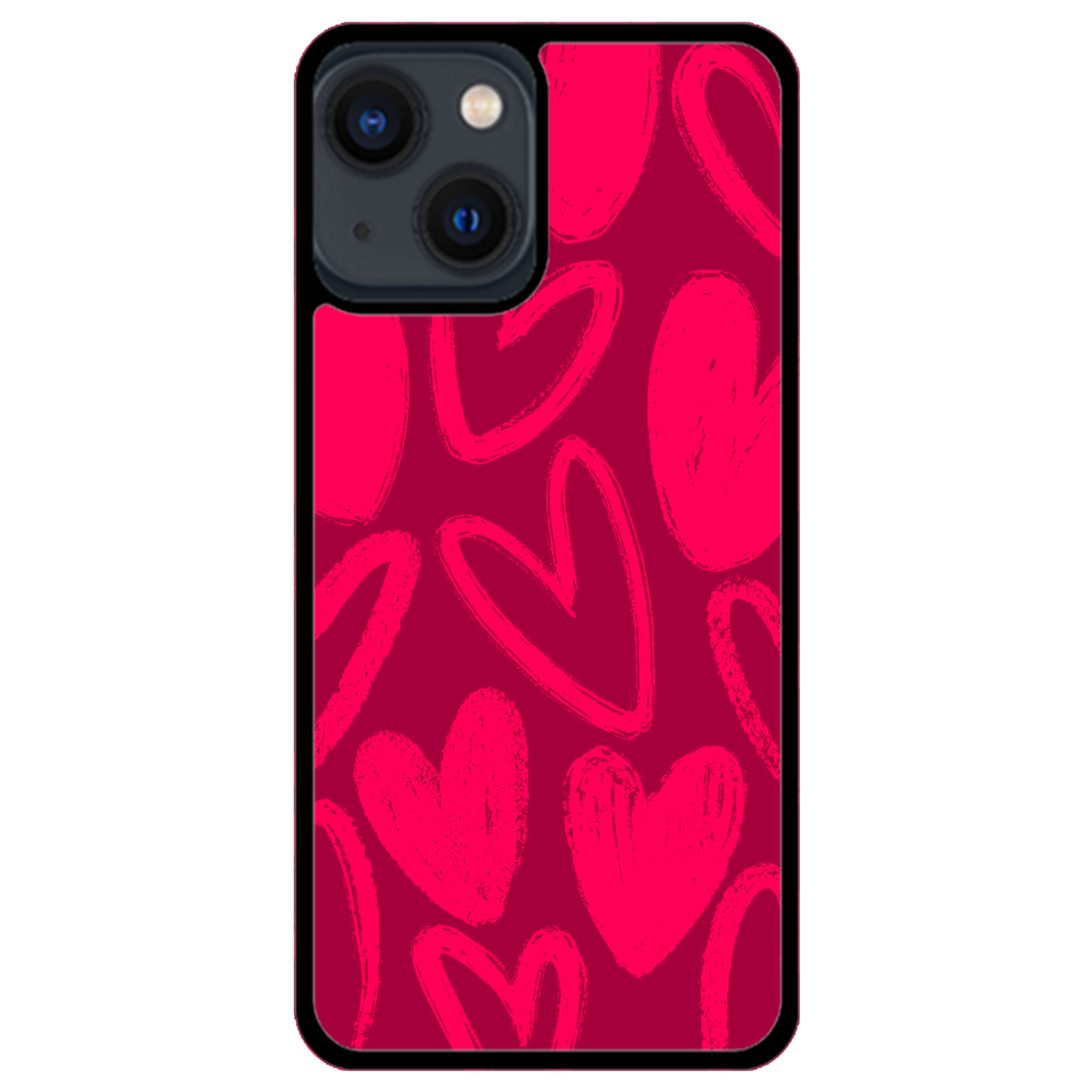 Berry Painted Hearts Glossy Phone Case | Winky Cats