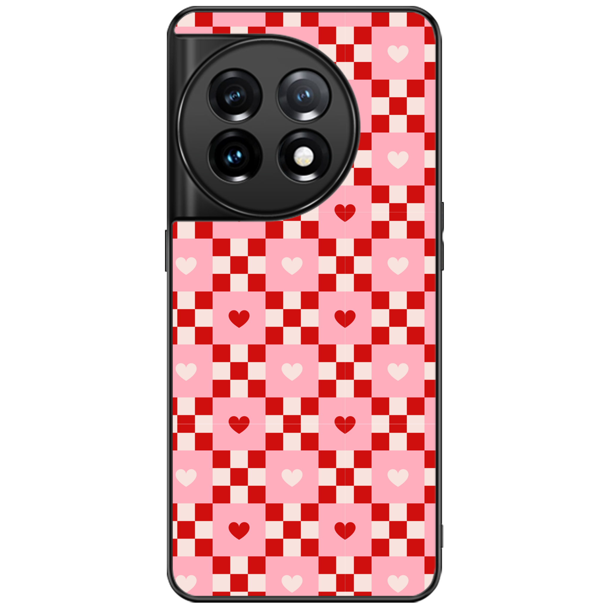 Cherry Hearts Gingham Phone Case | Winky Cats