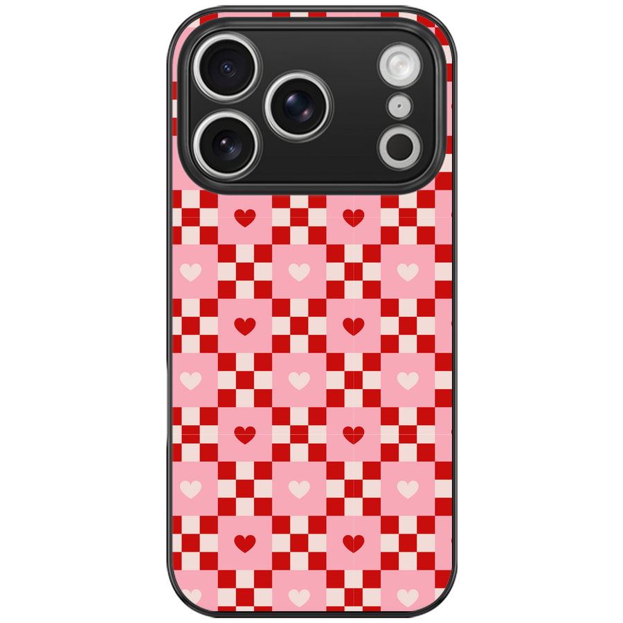 Cherry Hearts Gingham Phone Case