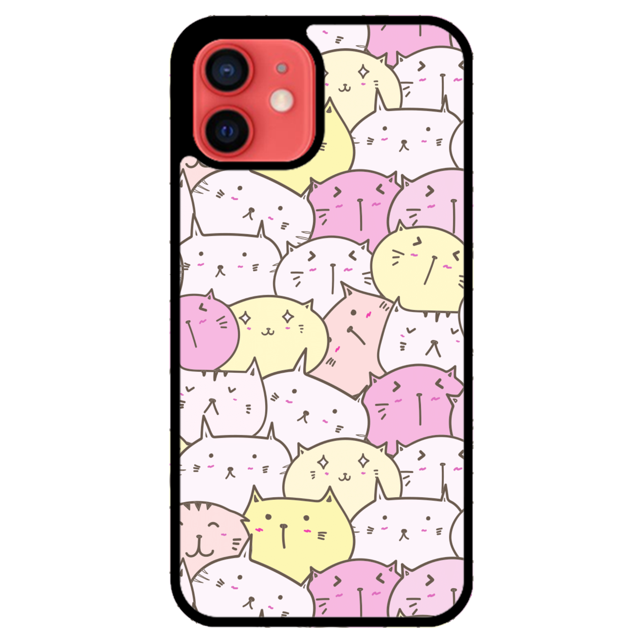 Pastel Cat Pile Glossy Phone Case | Winky Cats