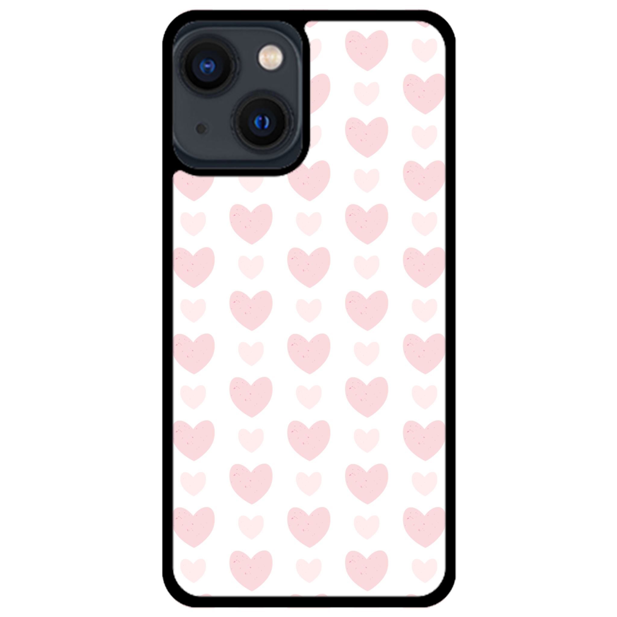 Blush Heart Grid Glossy Phone Case | Winky Cats