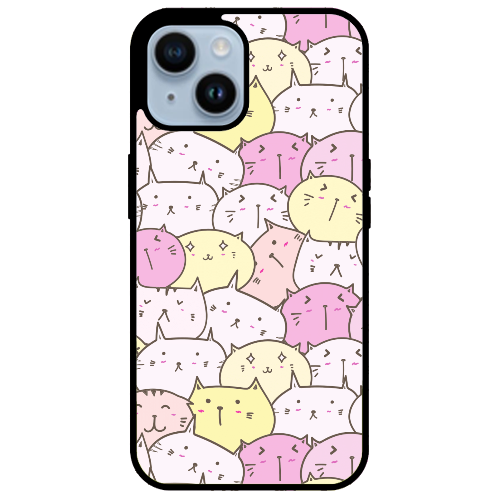 Pastel Cat Pile Glossy Phone Case | Winky Cats