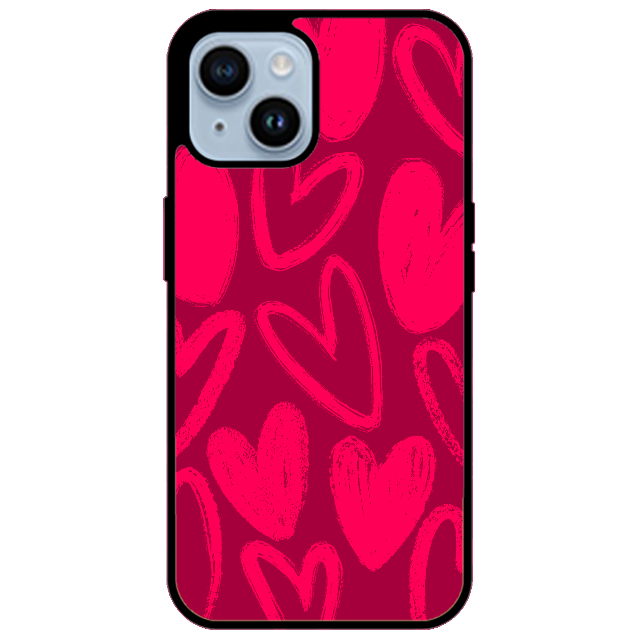 Berry Painted Hearts Glossy Phone Case | Winky Cats