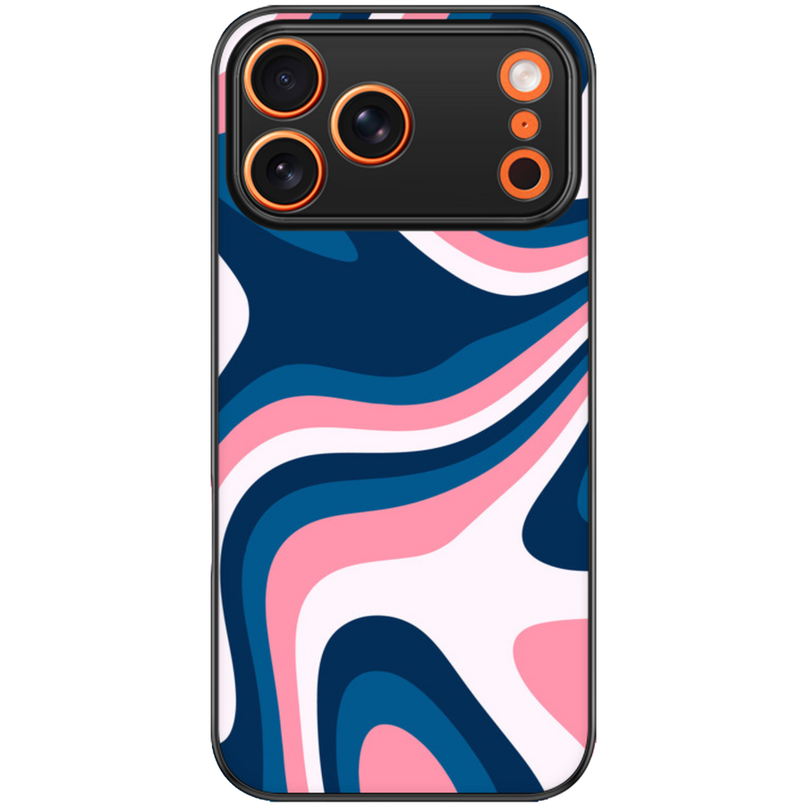 Pink Navy Marble Glossy Phone Case