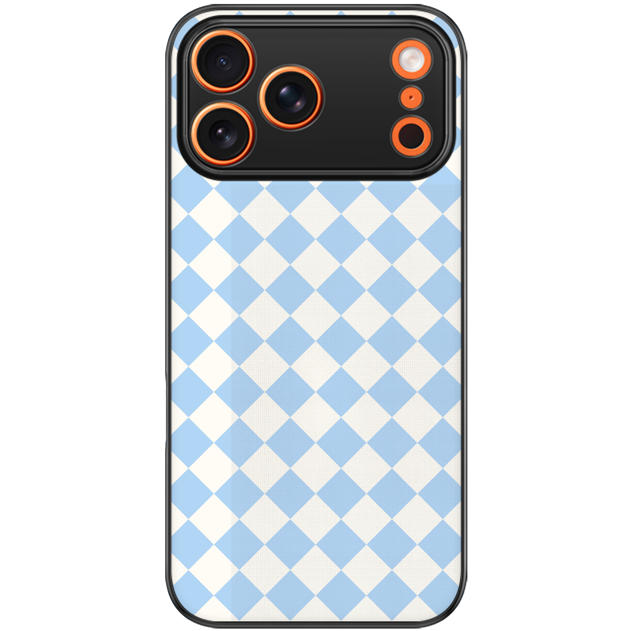 Blue and White Checkers Glossy Phone Case | Winky Cats