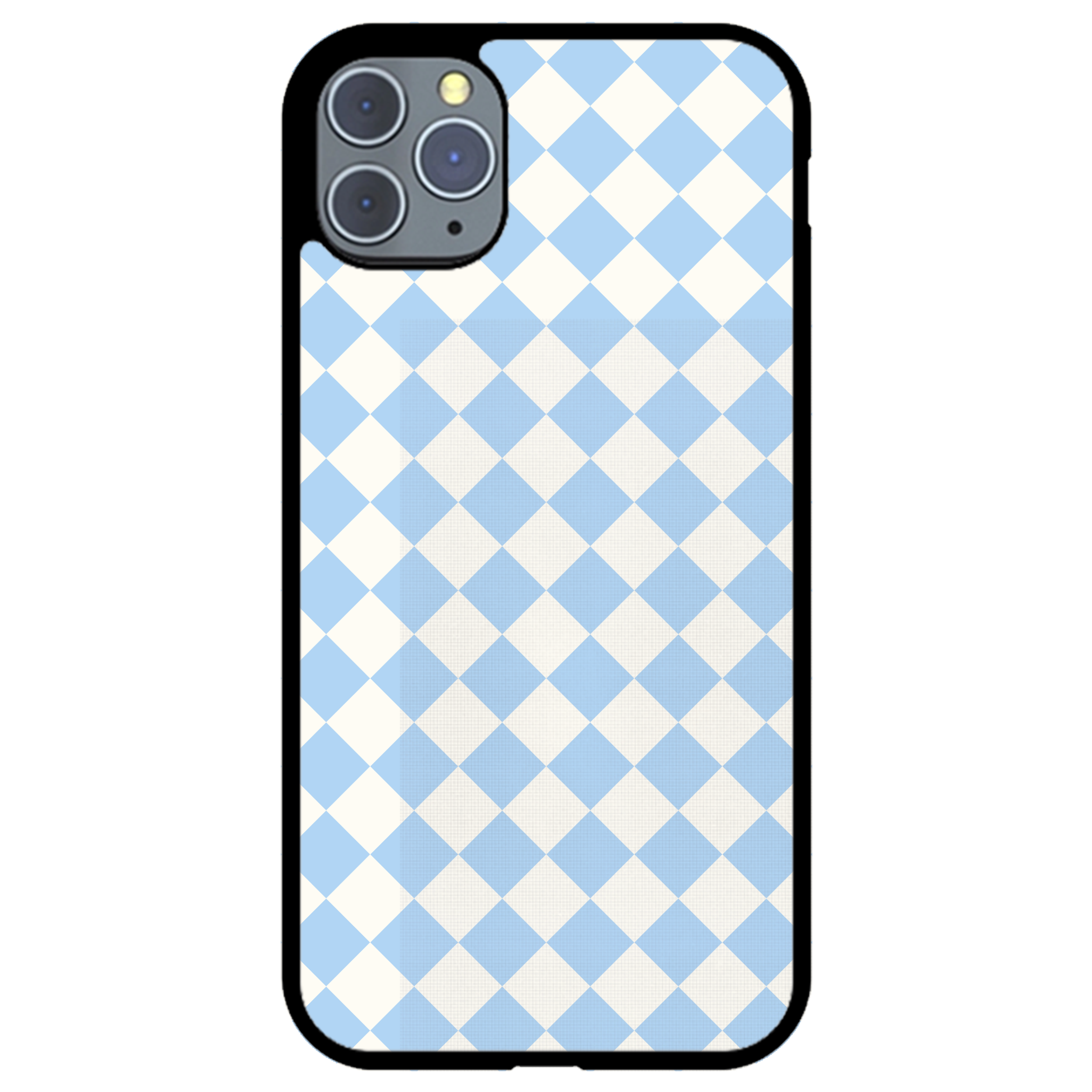 Blue and White Checkers Glossy Phone Case | Winky Cats
