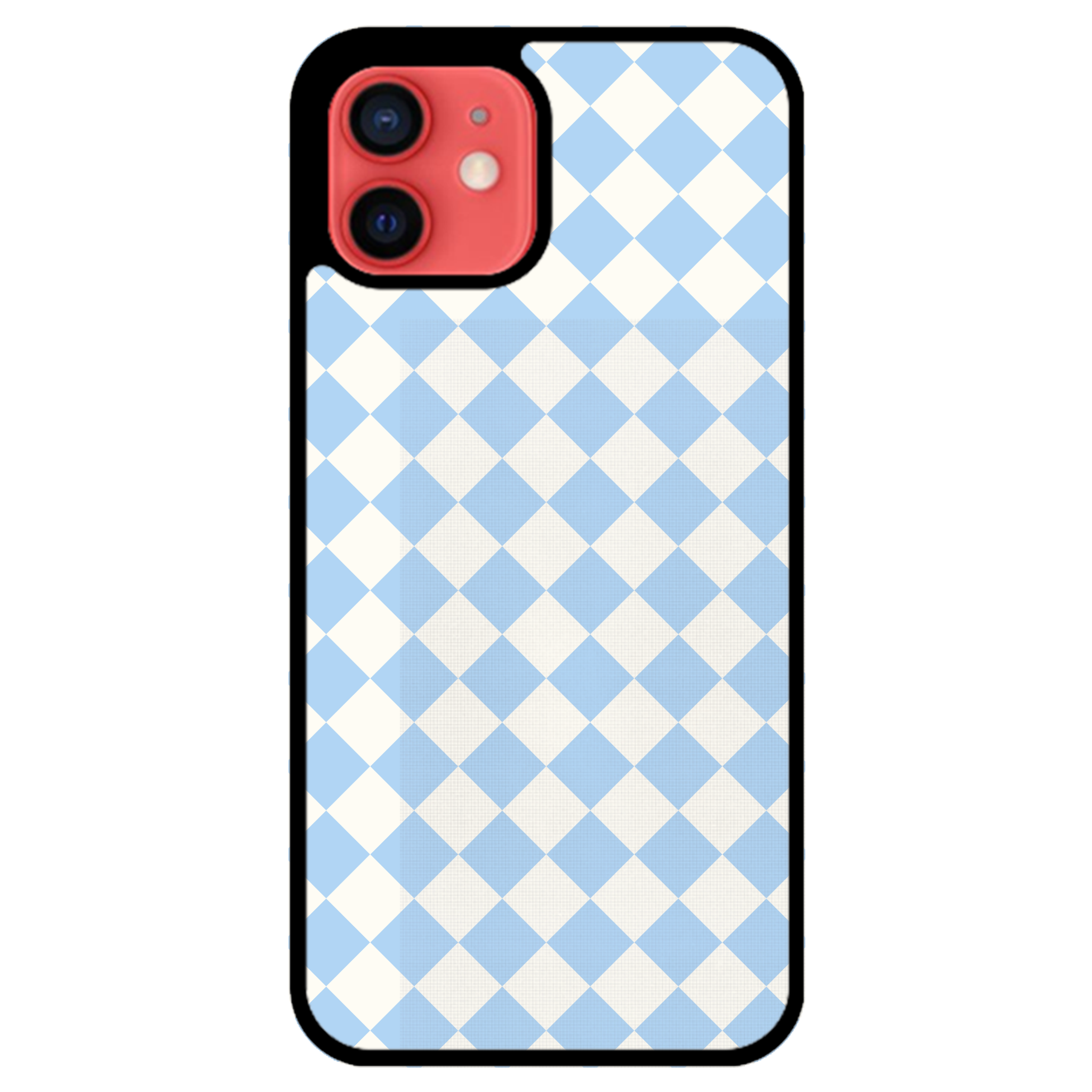 Blue and White Checkers Glossy Phone Case | Winky Cats