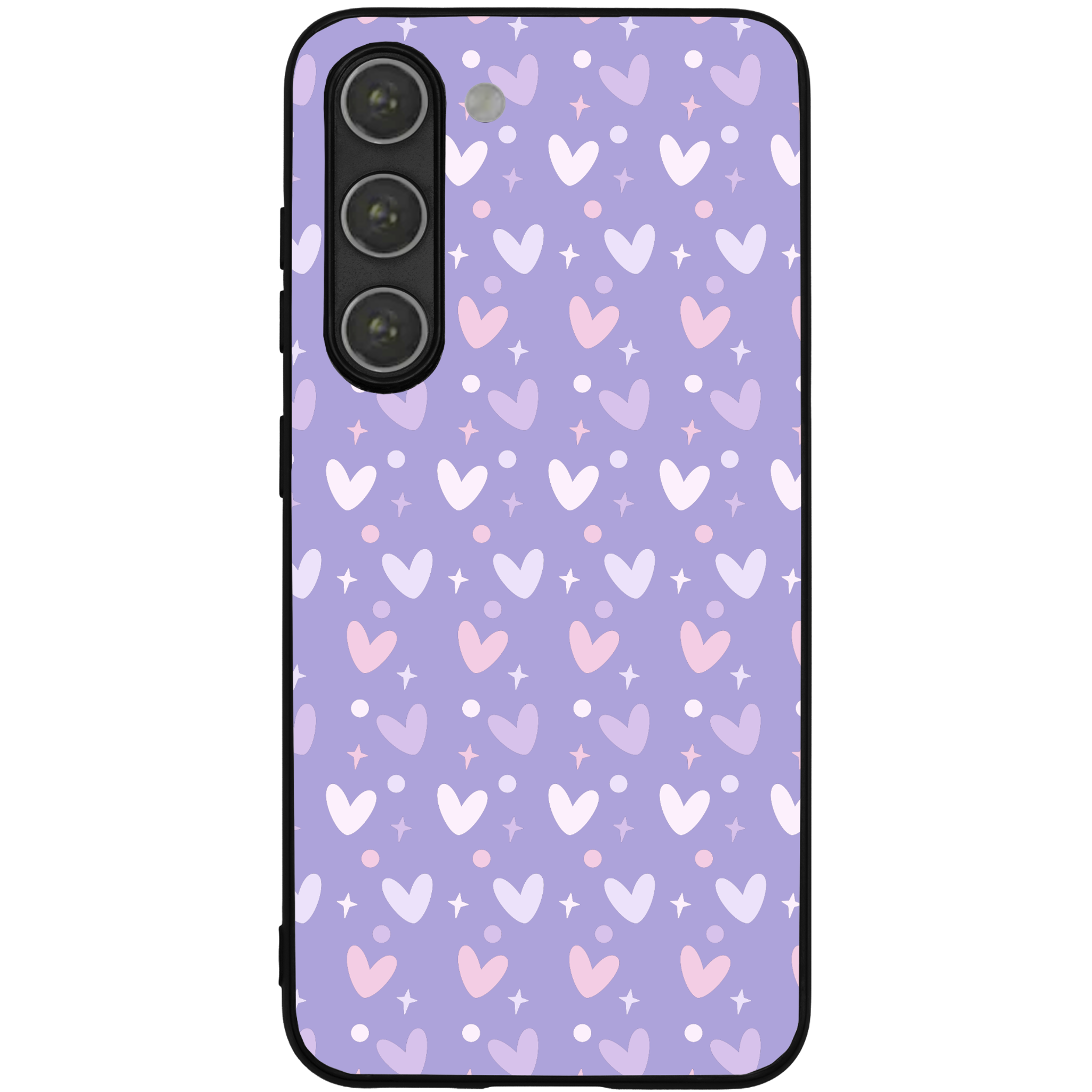 Lilac Heart Confetti Glossy Phone Case | Winky Cats