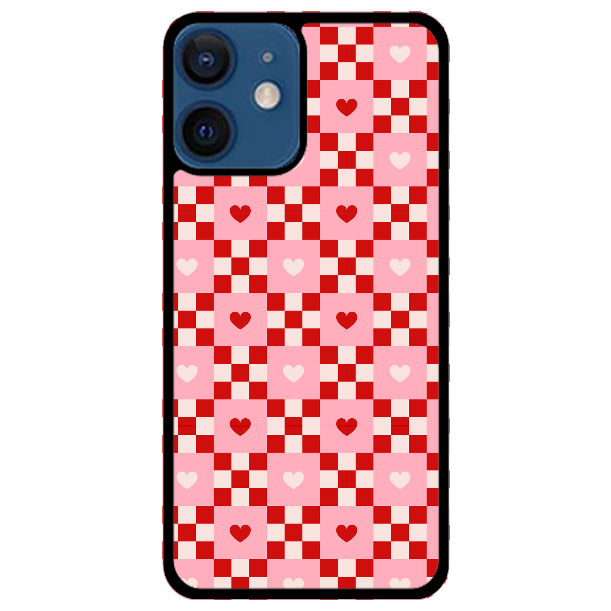 Cherry Hearts Gingham Phone Case | Winky Cats