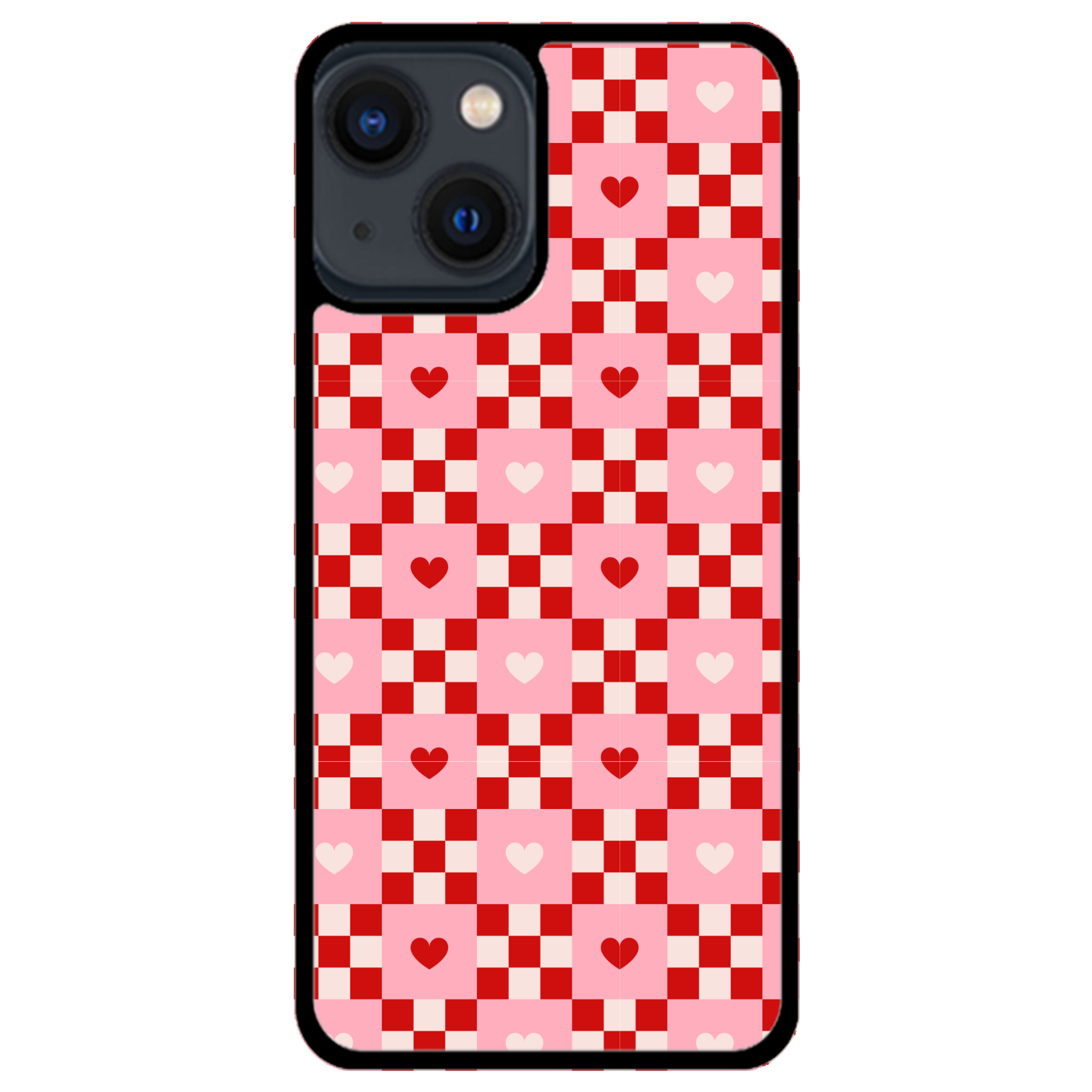 Cherry Hearts Gingham Phone Case | Winky Cats