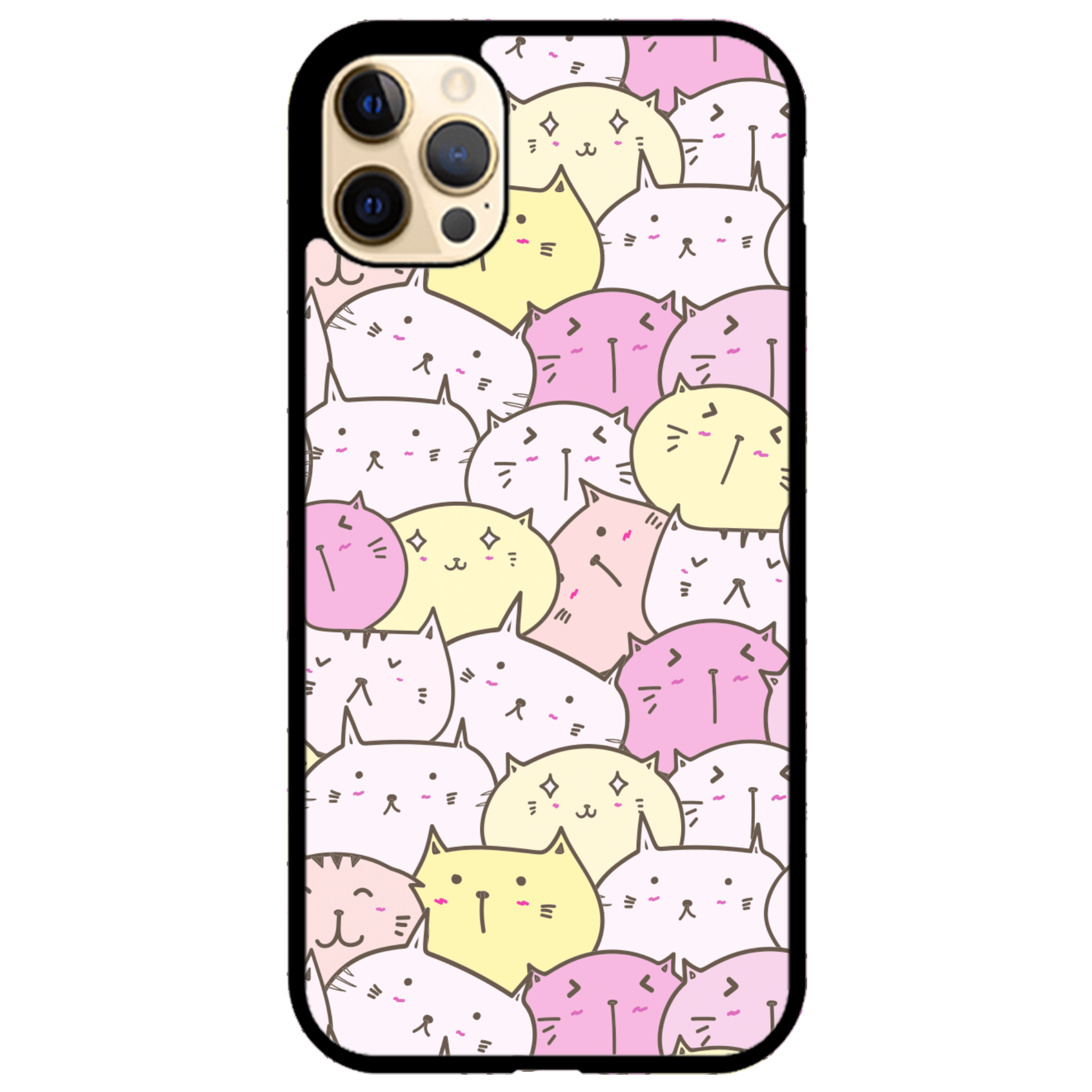 Pastel Cat Pile Glossy Phone Case | Winky Cats