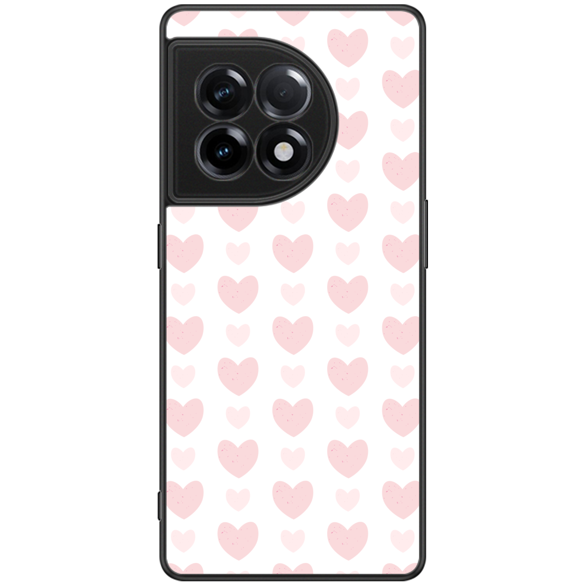 Blush Heart Grid Glossy Phone Case | Winky Cats