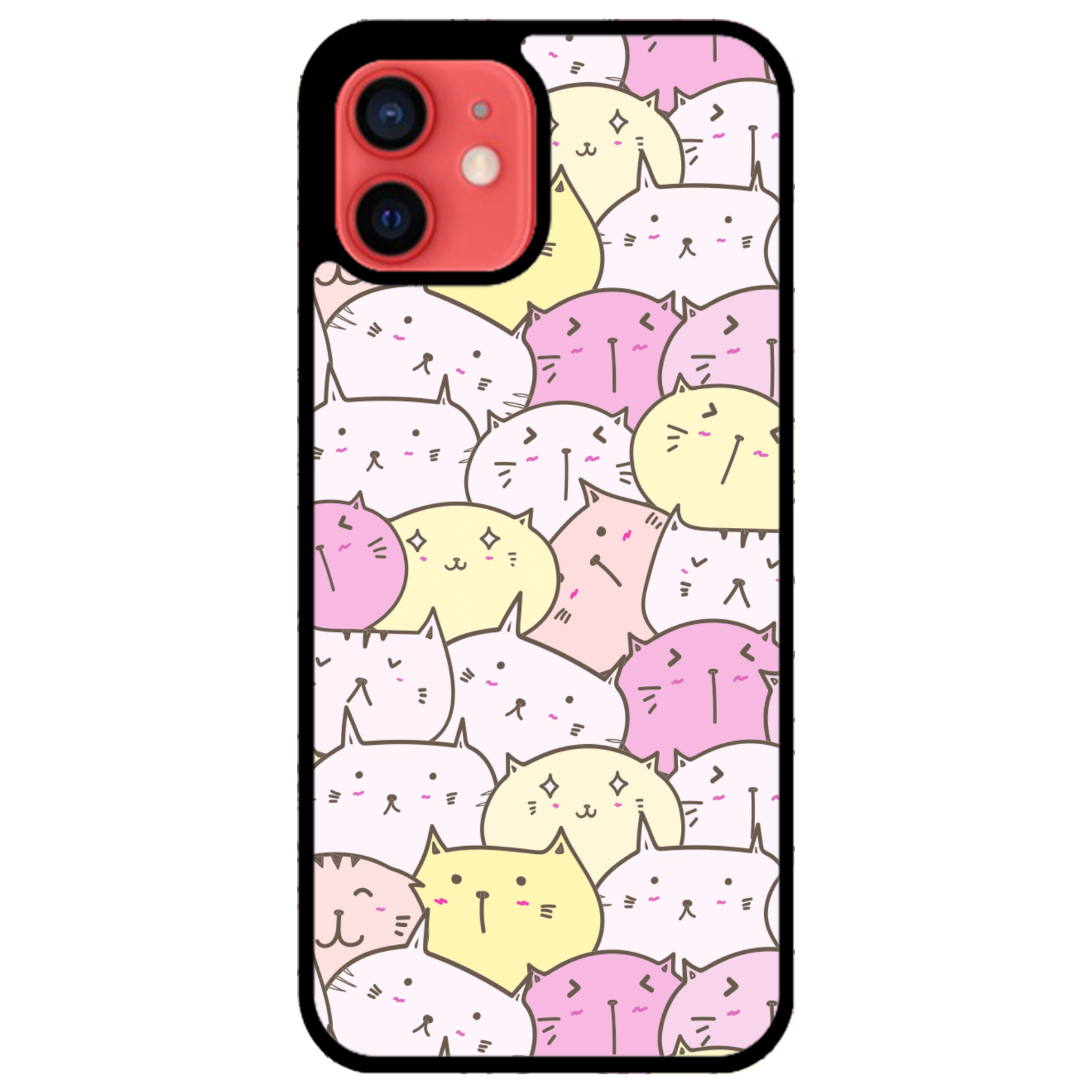 Pastel Cat Pile Glossy Phone Case | Winky Cats