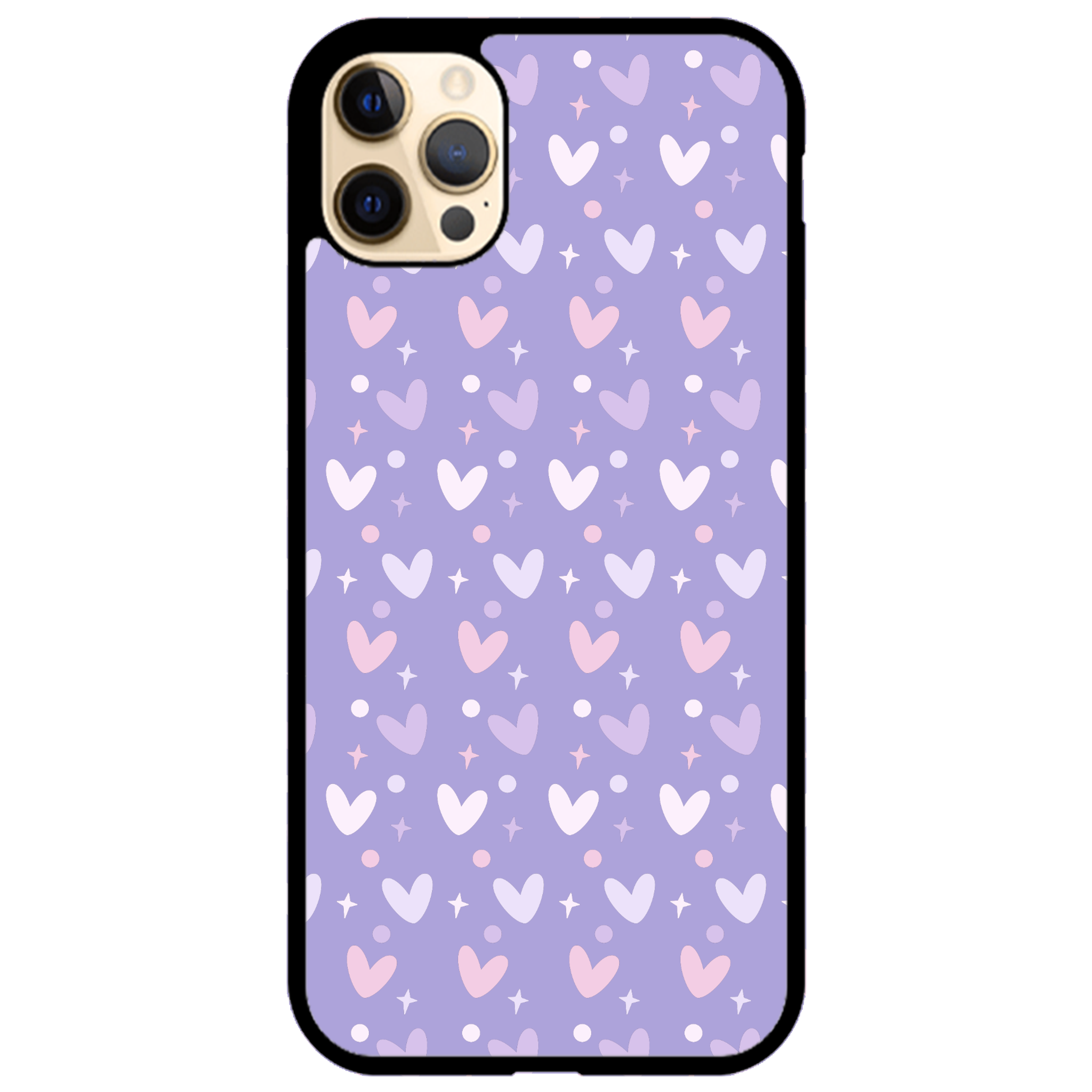 Lilac Heart Confetti Glossy Phone Case | Winky Cats