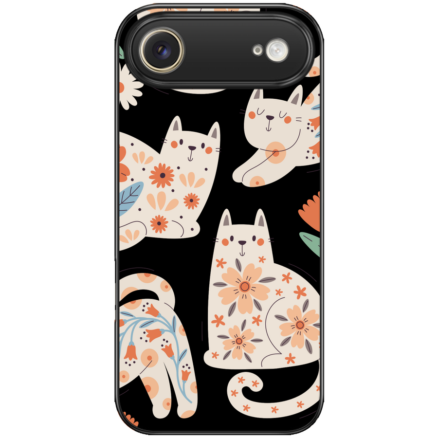 Folk Floral Cat Aesthetic Phone Case