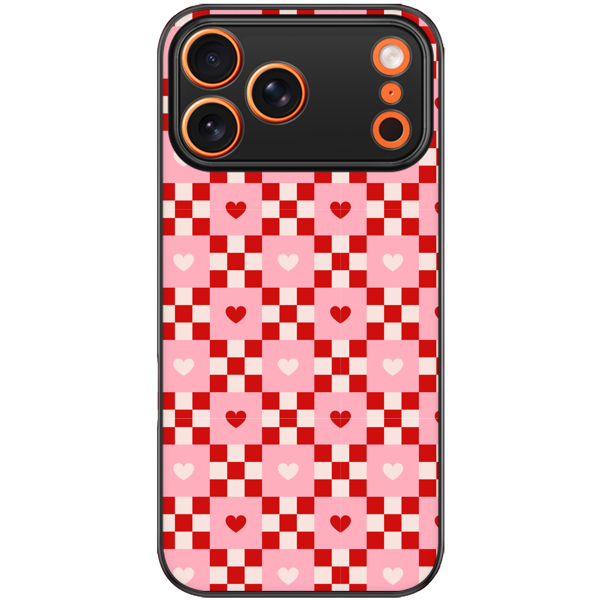Cherry Hearts Gingham Phone Case | Winky Cats