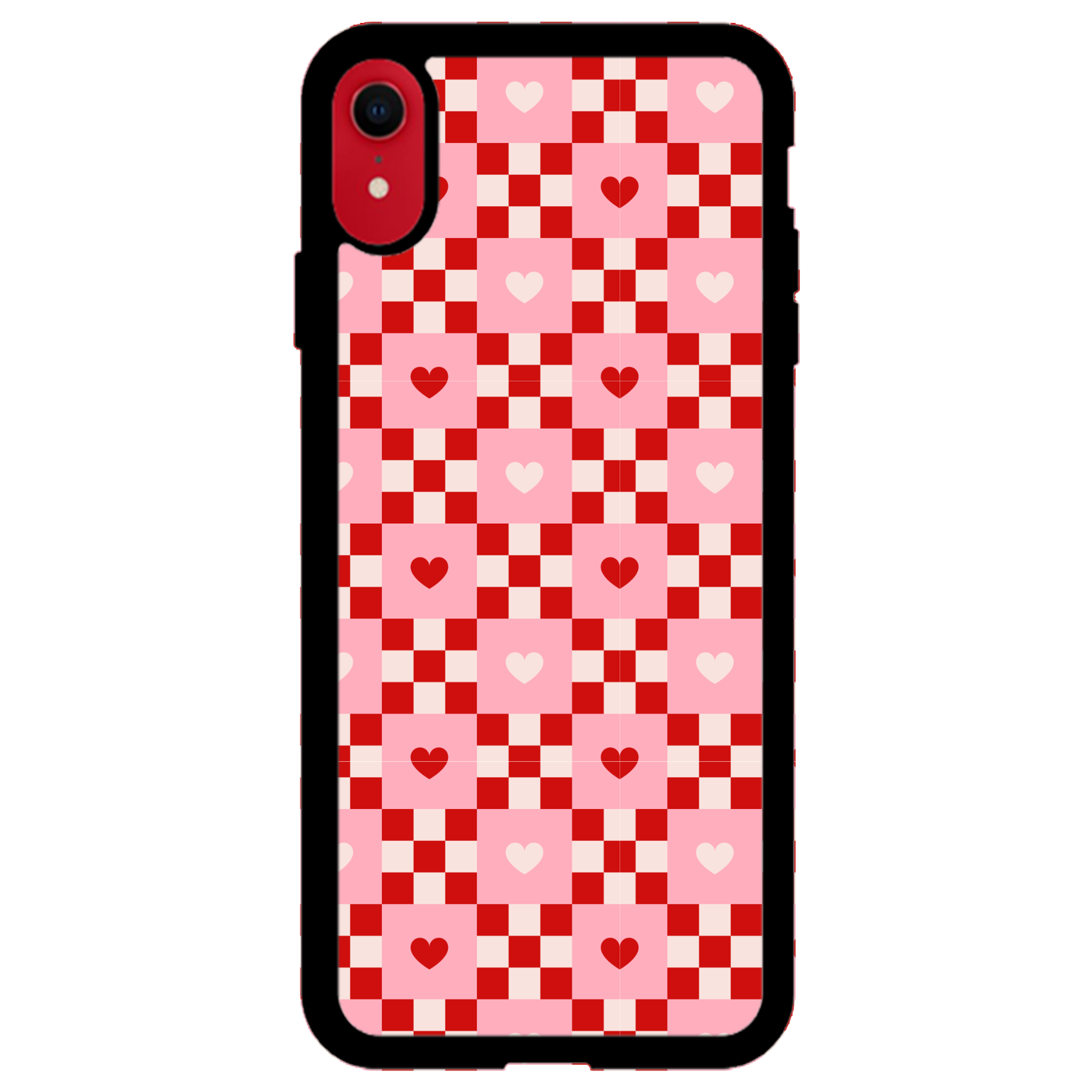 Cherry Hearts Gingham Phone Case | Winky Cats