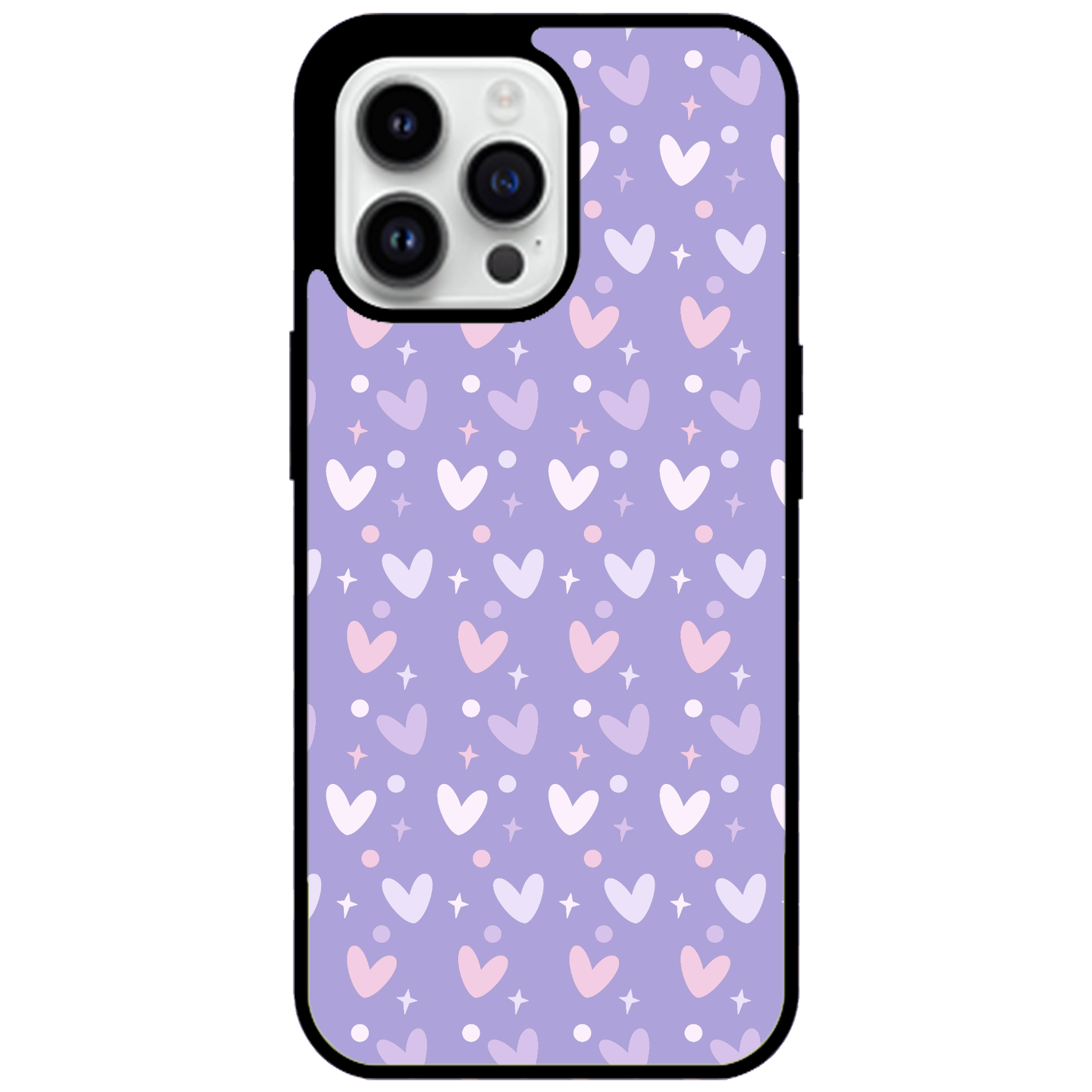 Lilac Heart Confetti Glossy Phone Case | Winky Cats