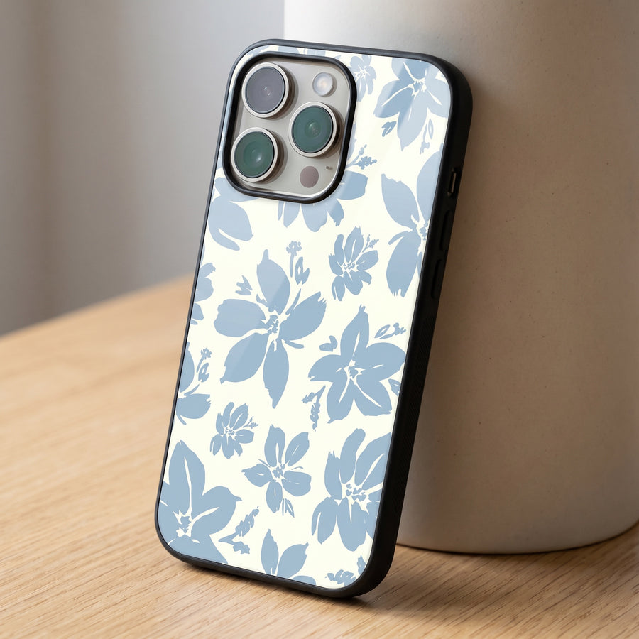 Blue Floral Aesthetic Phone Case