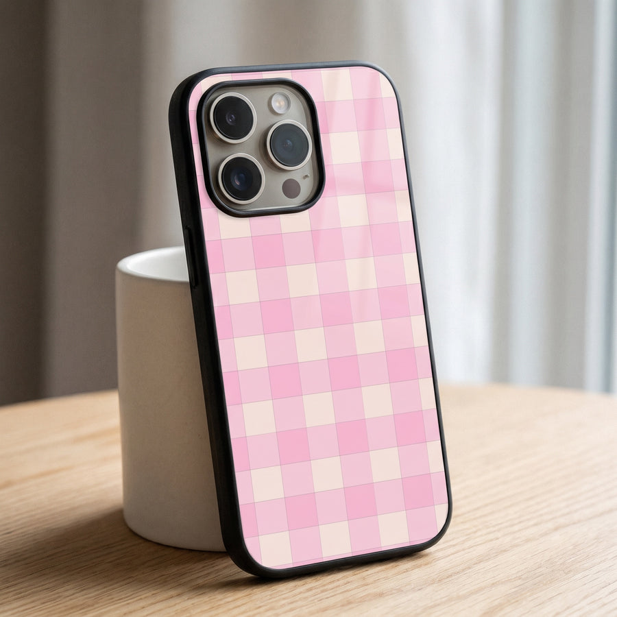Pink Gingham Aesthetic Phone Case