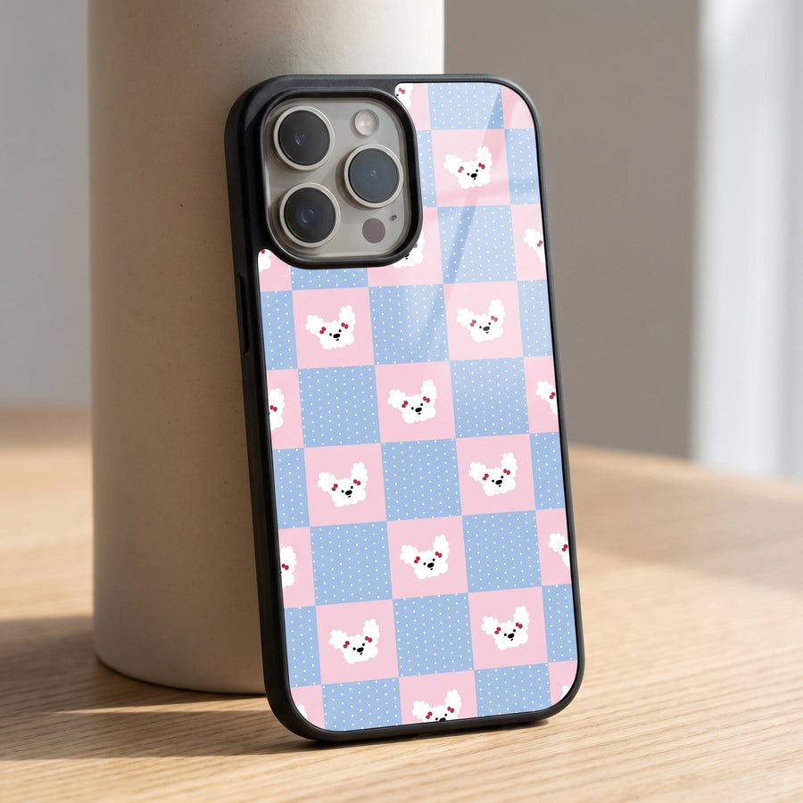 Cute Puppy Checkerboard Phone Case
