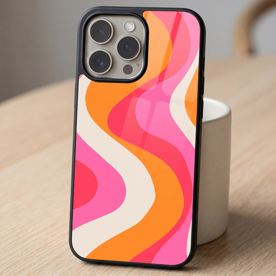 Orange Pink Swirl Retro Phone Case