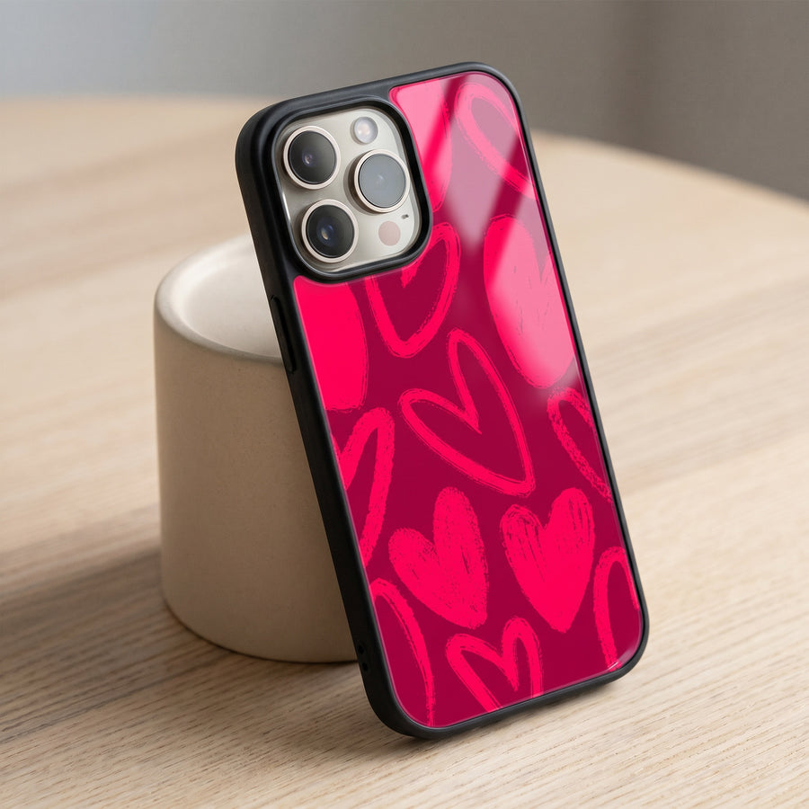 Pink Hearts Aesthetic Phone Case