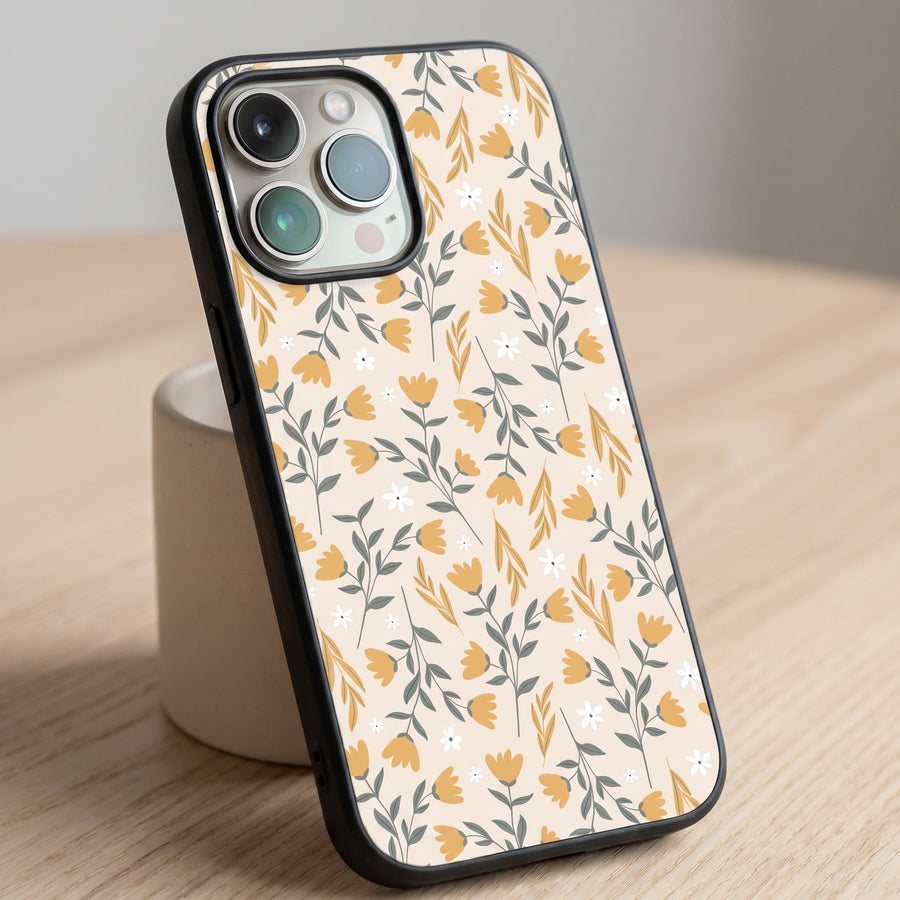 Golden Floral Aesthetic Phone Case